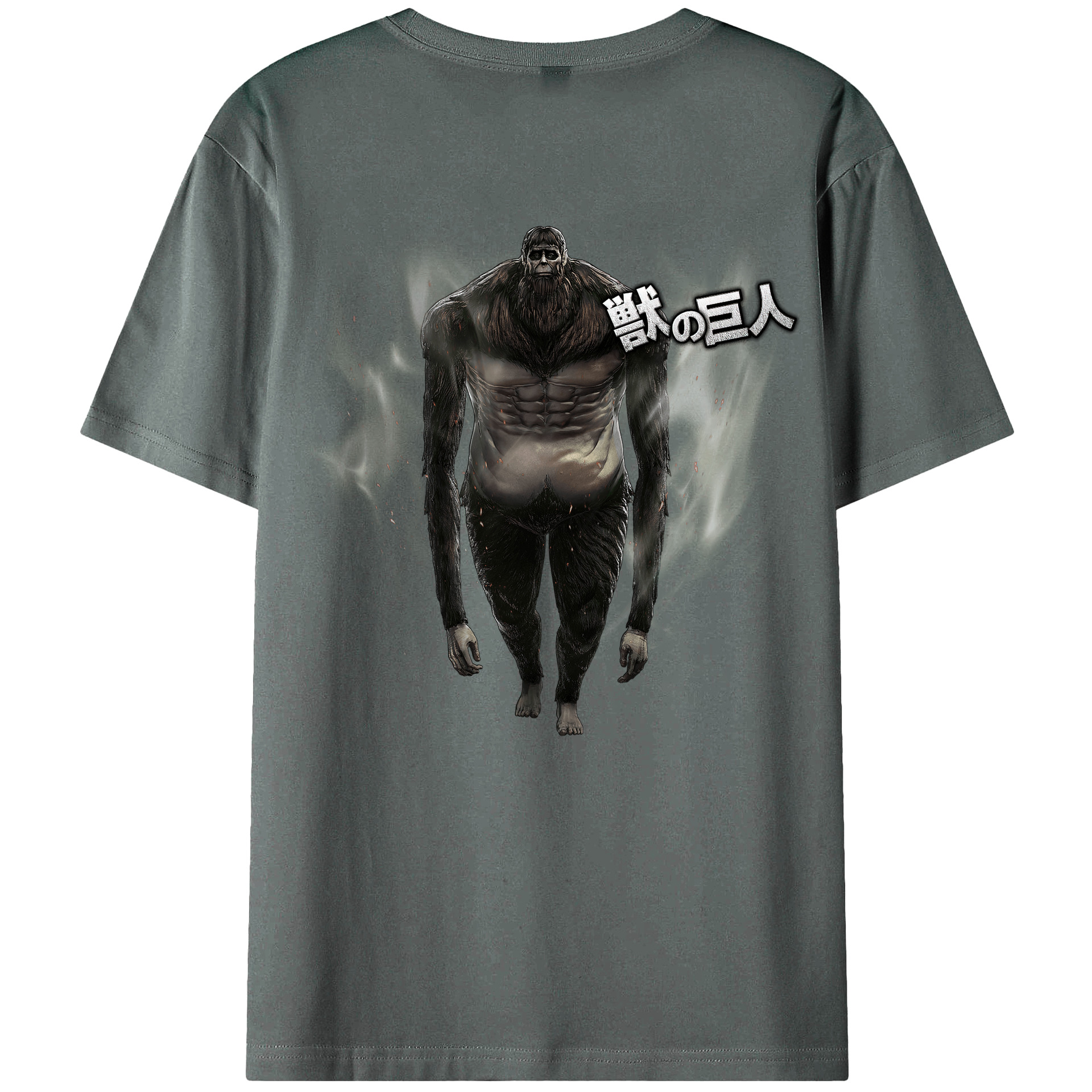 （画像用） 進撃の巨人 Attack on Titan 綿100％ メンズ半袖Tシャツ（バックプリント） 通気性